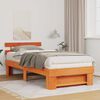 vidaXL Bed Frame with Headboard Wax Brown 80 x 200 cm Solid Pine Wood