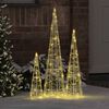 vidaXL Christmas Tree 3 pcs Warm white 20 x 20 x 80 cm Acrylic