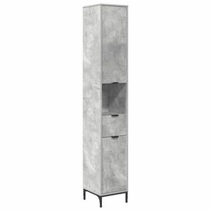 vidaXL Bathroom Cabinet with Drawer Concrete Grey 31.5 x 33 x 190 cm