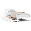 vidaXL Bed Frame with Drawers without Mattress White90x190 cm Single