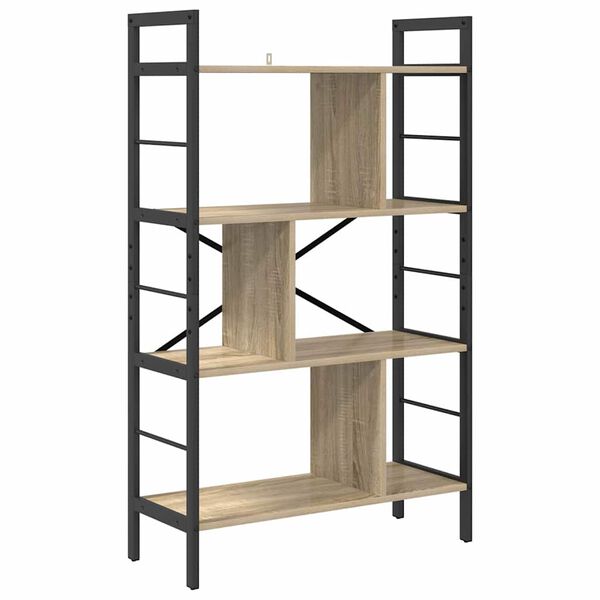 vidaXL Bookshelf Sonoma Oak 75 x 30 x 123.5 cm Engineered Wood