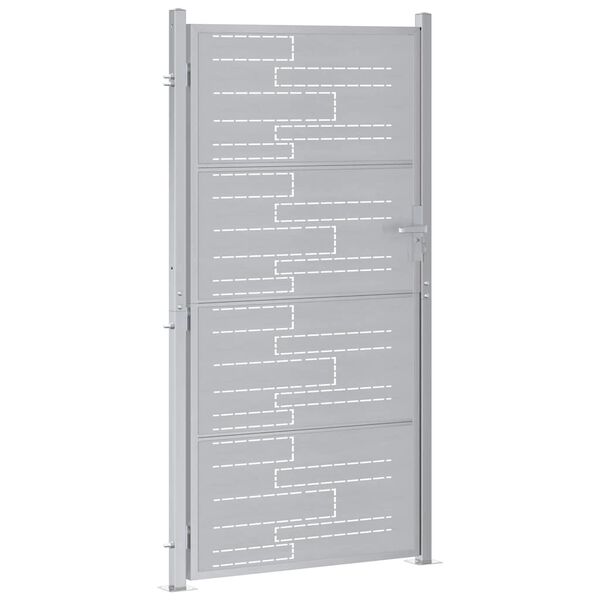 vidaXL Garden Gate with Lock Silver 96 x 200 cm Stainless Steel
