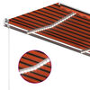 vidaXL Manual Retractable Awning with LED 3.5x2.5 m Orange and Brown