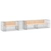 vidaXL Garden Bench With Gabion Basket | Pine wood colour, Galvanised steel