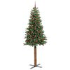 vidaXL Slim Christmas Tree Green 210 cm PVC and Solid Pine wood