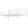 vidaXL Metal Bed Frame without Mattress with Footboard White 193x203cm