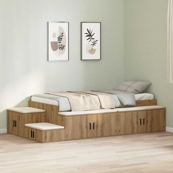 vidaXL Storage Bed Frame with Drawer Artisan oak 234 x 103 x 53.5 cm