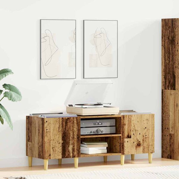 vidaXL Record Cabinet Old Wood 121 x 38 x 48 cm Engineered Wood