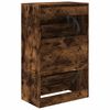 vidaXL Shoe Cabinet Smoked Oak 60x34x96.5 cm Engineered Wood