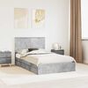 vidaXL Storage Bed Concrete Grey 135 x 190 cm Engineered Wood