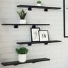 vidaXL Bookshelf Board 4 pcs Black 60 x 10 x 1.5 cm Engineered Wood