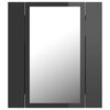 vidaXL LED Bathroom Mirror Cabinet High Gloss Grey 40x12x45 cm Acrylic