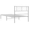 vidaXL Metal Bed Frame without Mattress with Headboard White 80x200cm