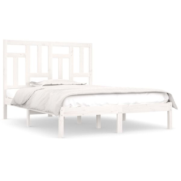 vidaXL Bed Frame without Mattress White 140x190 cm Solid Wood Pine
