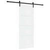 vidaXL Sliding Door White and Black 83 x 211 cm Solid Pine Wood