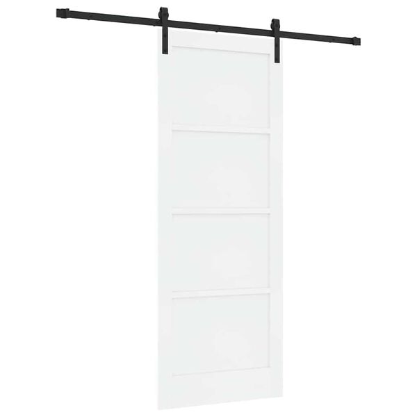 vidaXL Sliding Door White and Black 83 x 211 cm Solid Pine Wood