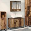 vidaXL Bathroom Furniture Set with Door 2 pcs Old Wood Engineered Wood