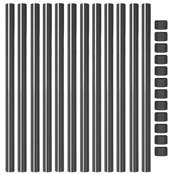 vidaXL Fence Posts 12 pcs Grey 90 cm Powder-coated steel