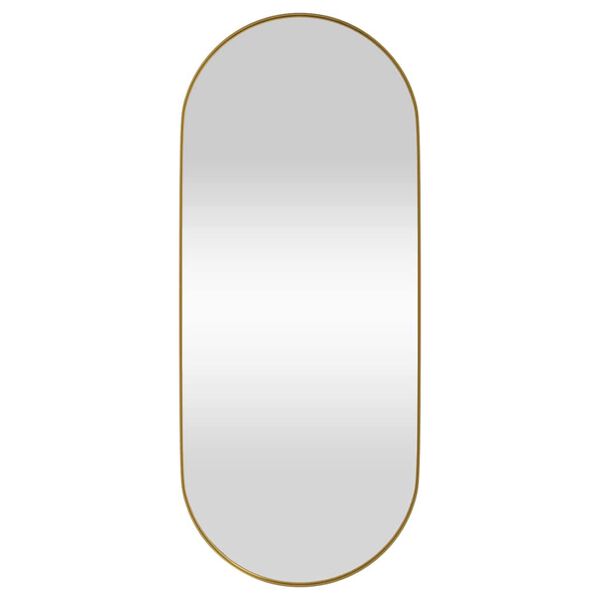 vidaXL Wall-mounted Mirror Gold 25x60 cm Oval