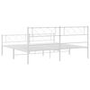 vidaXL Metal Bed Frame without Mattress with Footboard White 180x200cm