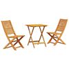 vidaXL Folding Bistro Set Folding 3 pcs Brown Solid Acacia Wood