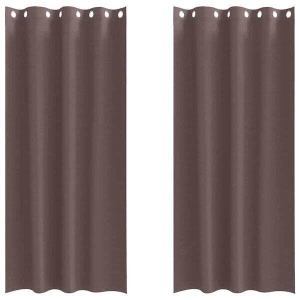 vidaXL Blackout Curtains with Rings 2 pcs Dark Brown 245 x 140 cm
