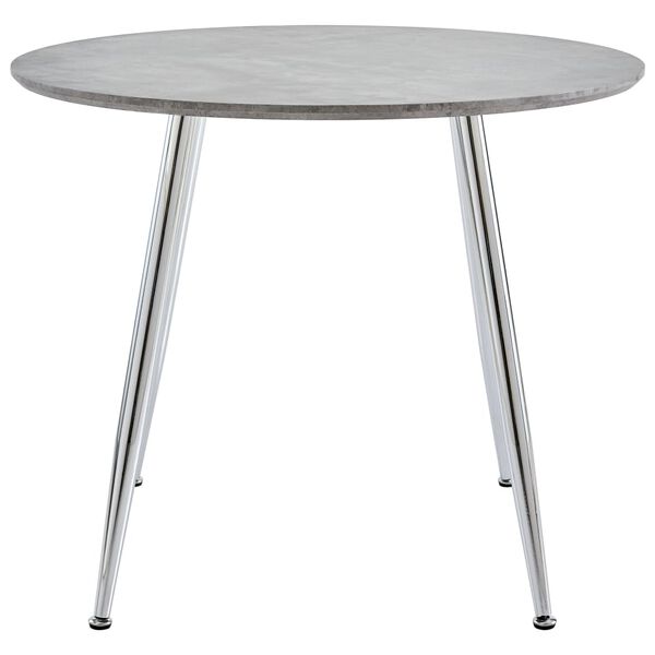 vidaXL Dining Table Concrete and Silver 90x73.5 cm MDF