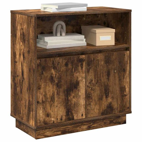 vidaXL LED Sideboard Smoked Oak 71 x 34.5 x 75 cm Engineered Wood