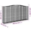 vidaXL Arched Gabion Baskets 9 pcs 400x50x200/220 cm Galvanised Iron