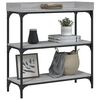 vidaXL Console Table with Shelves Grey Sonoma 75x30x80 cm