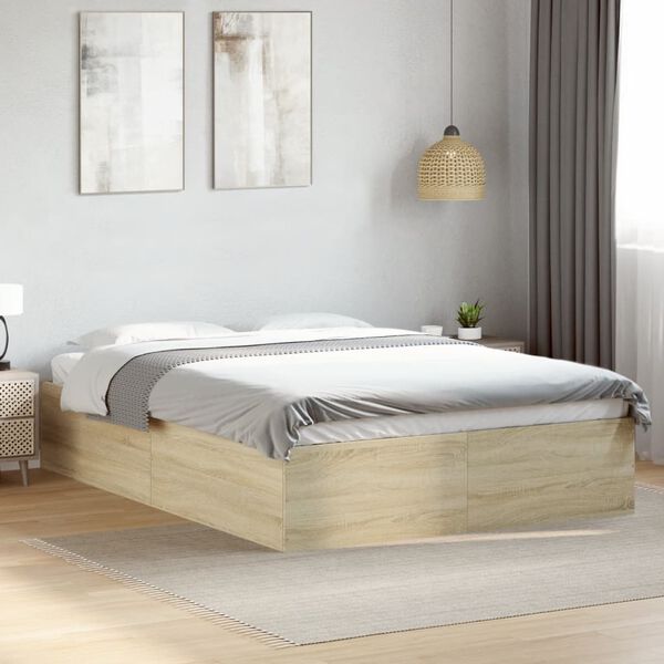 vidaXL Bed Frame without Mattress Sonoma Oak 120x190 cm Small Double