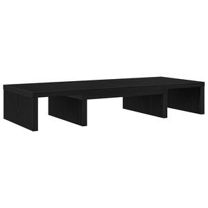 vidaXL Monitor Stand Adjustable Black Oak 60x24x10.5cm Engineered Wood