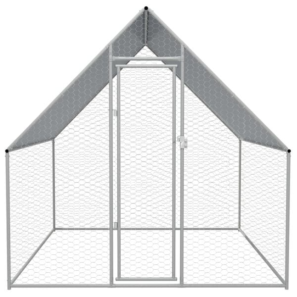vidaXL Outdoor Chicken Cage 2x2x1.92 m Galvanised Steel