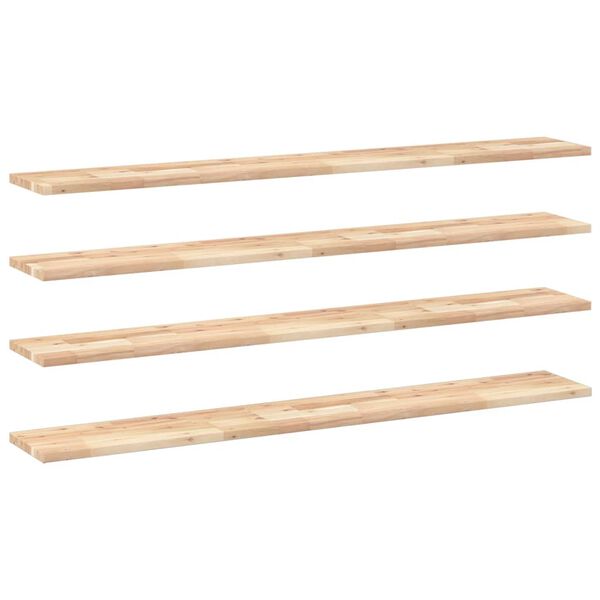 vidaXL Floating Shelves 4 pcs 120x20x2 cm Untreated Solid Wood Acacia