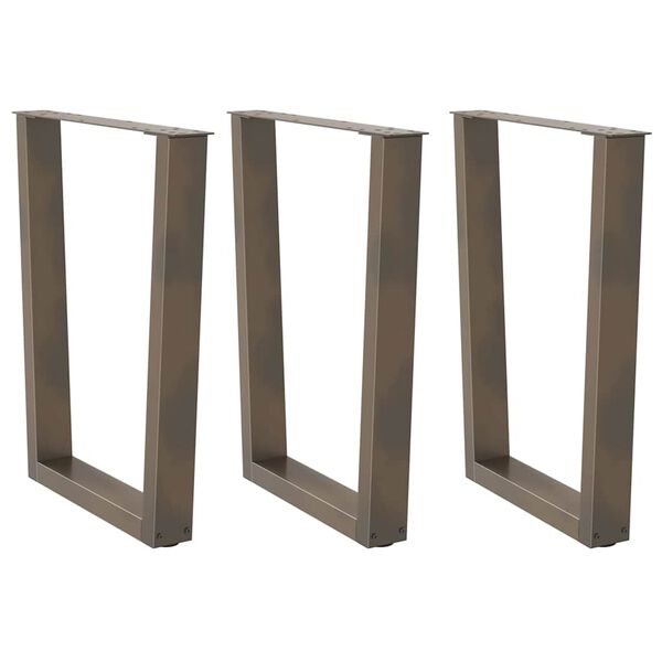 vidaXL Dining Table Legs V-Shape 3 pcs Natural Steel 70x(72-73.3) cm Steel