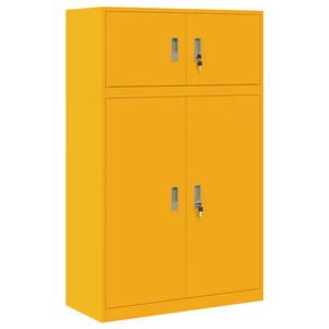 vidaXL Storage Cabinet 2 pcs Mustard Yellow 90 x 40 x 145 cm Steel