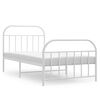 vidaXL Metal Bed Frame without Mattress with Footboard White 100x190cm