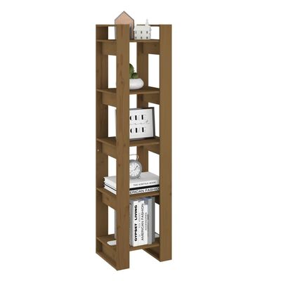 vidaXL Book Cabinet/Room Divider Honey Brown 41x35x160 cm Solid Wood Pine