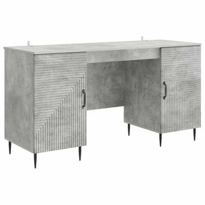 vidaXL Desk with Door Concrete Grey 142.5 x 50 x 75 cm Engineered Wood