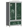vidaXL Chalkboard Wardrobe ROROS Grey and White 90 x 45 x 165 cm