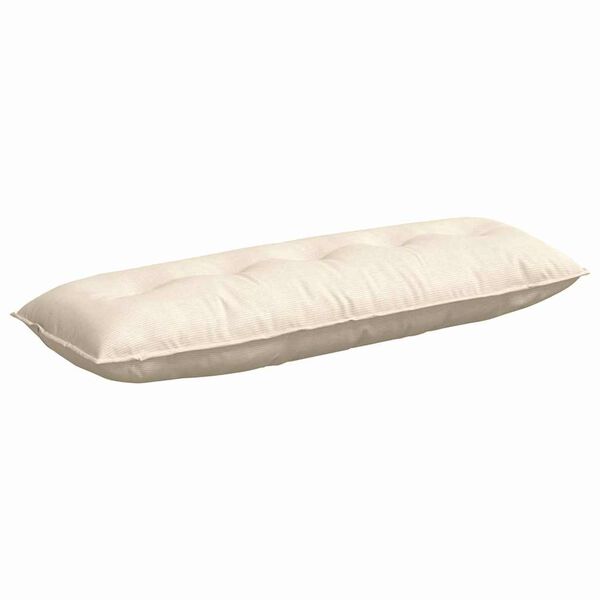 vidaXL Back Pillow Cream 140 x 50 cm Corduroy Fabric