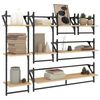 vidaXL 6 Piece Wall Shelf Set with Bars Sonoma Oak Engineered Wood