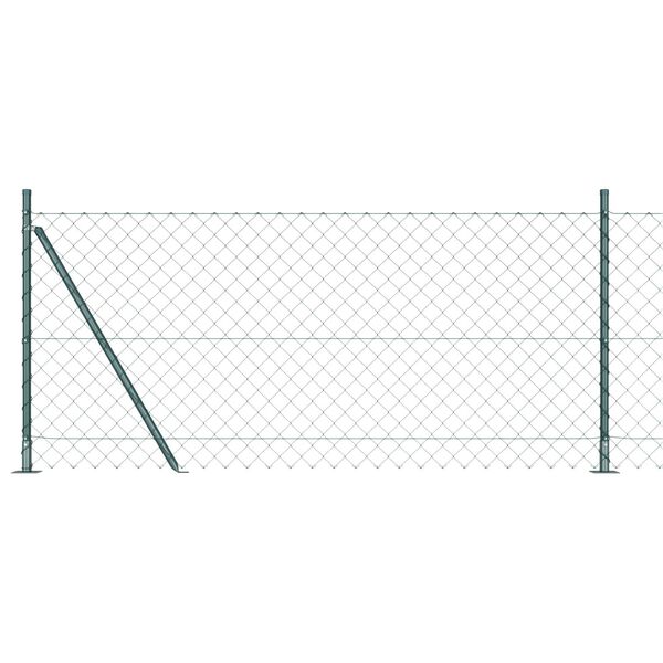 vidaXL Fence Post Green 10 x 1 m (60 x 60 mm mesh) Steel and PVC