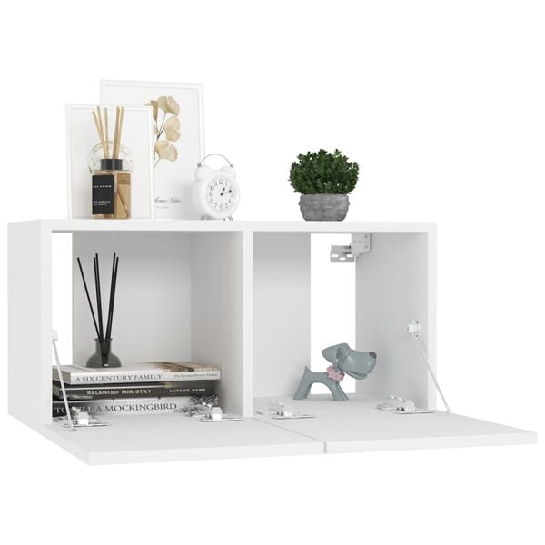 vidaXL 4 Piece TV Cabinet Set White Engineered Wood