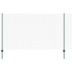 vidaXL Welded Wire Fence with Posts 10 x 1.4 m PVC-Coated Steel Green