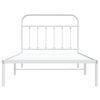 vidaXL Metal Bed Frame without Mattress with Headboard White 107x203cm