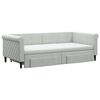 vidaXL Daybed with Trundle and Drawers Light Grey 90x190 cm Velvet