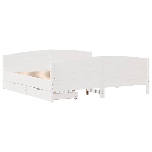 vidaXL Bed Frame without Mattress White 200x200 cm Solid Wood Pine
