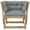 vidaXL Garden Sofa Armrest with Cushions Impregnated Wood Pine