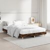 vidaXL Bed Frame without Mattress Smoked Oak 120x190 cm Small Double Engineered Wood